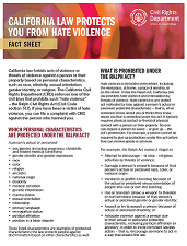 Hate Violence and Civil Rights Fact Sheet PDF