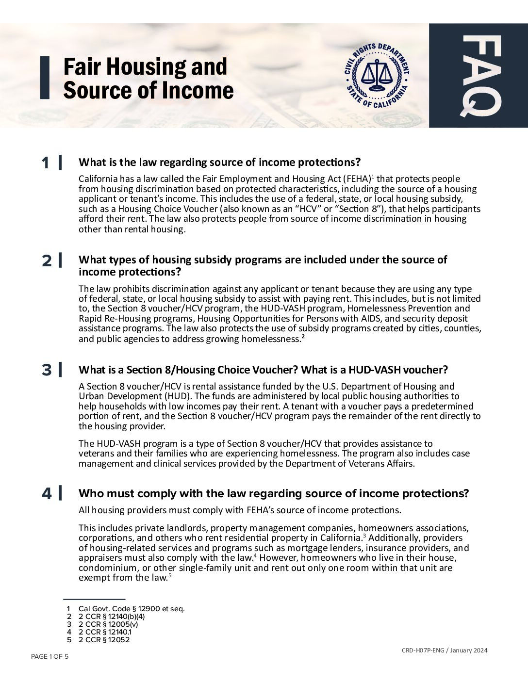 Source of Income FAQ PDF