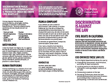 Discrimination is Against the Law brochure thumbnail