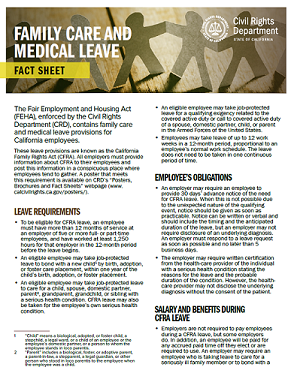 California Family Rights Act fact sheet PDF